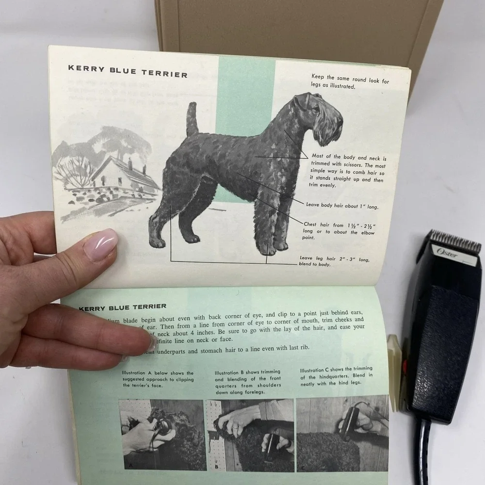 Vtg Oster Electric Dog Clipper‎ Model 196-10B Small Animal Grooming Poodle USA